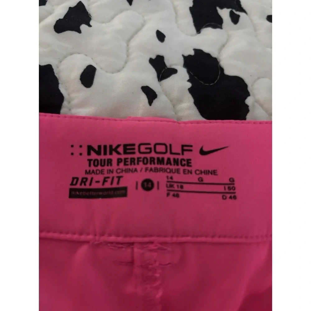 Nike 14 Golf Tour‎  Performance Womens zip Skort Pockets Logo Hot Pink Sporty